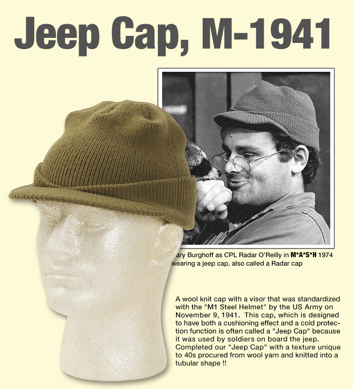 CAP, WOOL, KNIT, M-1941, - Jeep Cap -