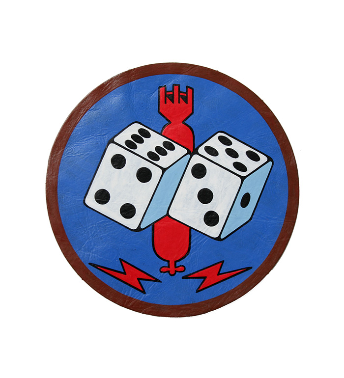 AAF Squadron Patch, Hand Painted, 43rd Bombardment Group (Dice)