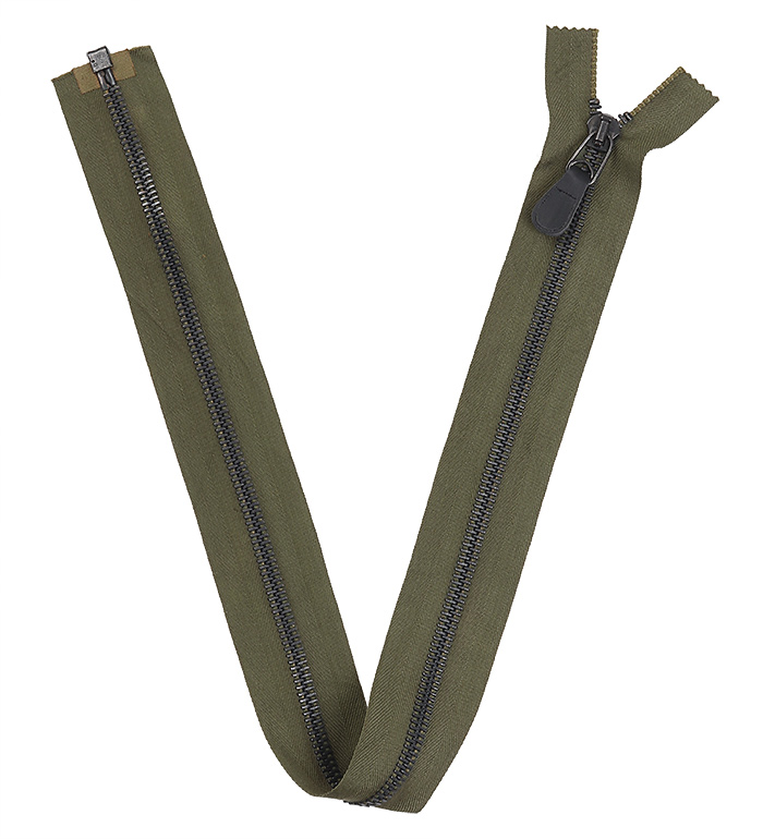 CONMAR, 60s, #10, Brass-Black Finish(Anodized finish), Separating Zipper, Olive Green Tape, 78cm, NOS