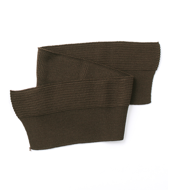 Rib-Rack Waistband Knit for Replacement on US Navy Flight Leather Jackets in early type, Seal Brown, Repro.(M.O.C.)