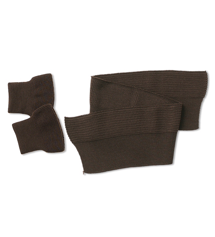 Cuff & Waistband(rib-rack) Knit Set for replacement on US Navy Flight Leather Jackets in early type, Seal Brown, Repro.(M.O.C.)