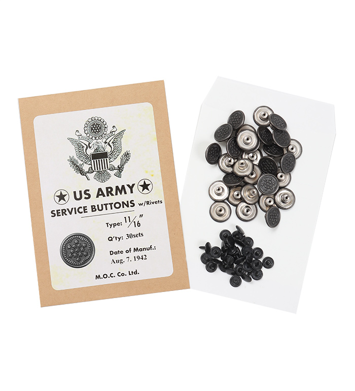 WWII NOS US ARMY 13 Stars Metal Button 16.9mm, w/ Rivet(Repro.), 30 sets, Packed 30 buttons(NOS) & 30 rivets(Repro.)