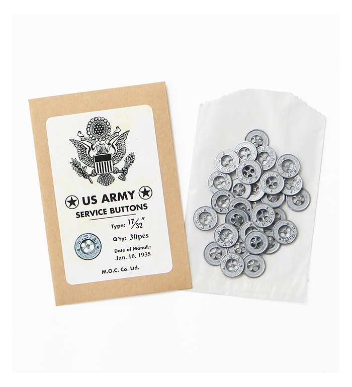 Mil. Spec. US Army(30s to1941) Metal Button (Zinc Casting) 13.7mm, Packed 30pcs(Economical), Repro.(M.O.C.)