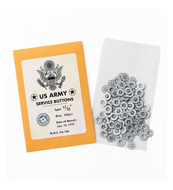 Mil. Spec. US Army(30s to1941) Metal Button (Zinc Casting) 13.7mm, Packed 100pcs(Economical), Repro.(M.O.C.)