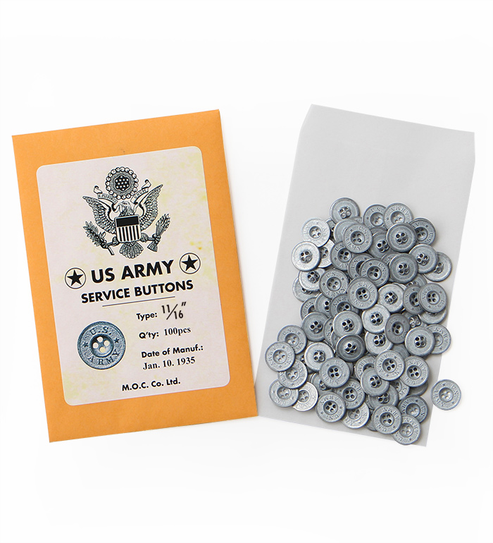 Mil. Spec. US Army(30s to1941) Metal Button (Zinc Casting) 17mm, Packed 100pcs(Economical), Repro.(M.O.C.)