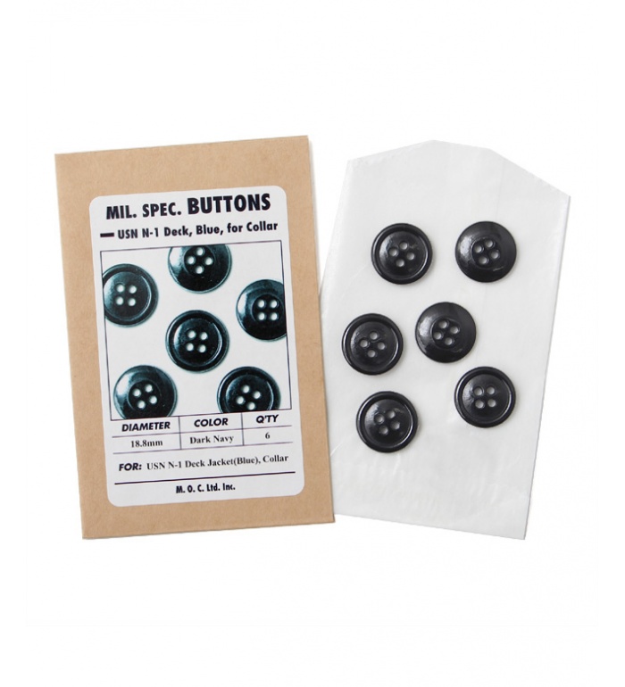 Mil. Spec. Button, 18.8mm, Dark Navy, Packed 6pcs, Repro.(M.O.C.)