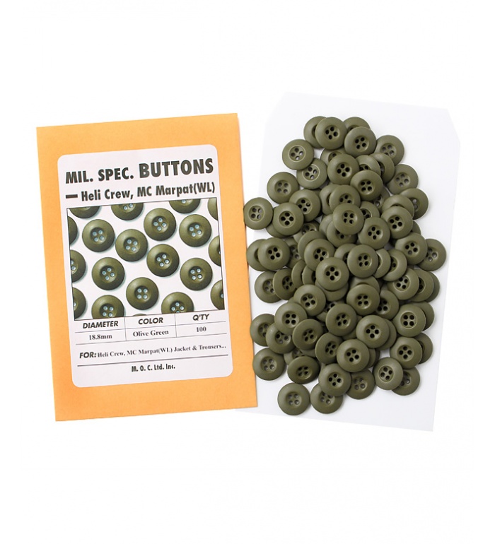 Mil. Spec. BDU Button, 18.8mm, Olive Green, Packed 100pcs(Economical), Repro.(M.O.C.)  