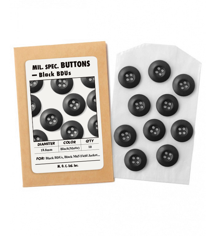 Mil. Spec. BDU Button, 18.8mm, Black, Packed 10pcs, Repro.(M.O.C.)