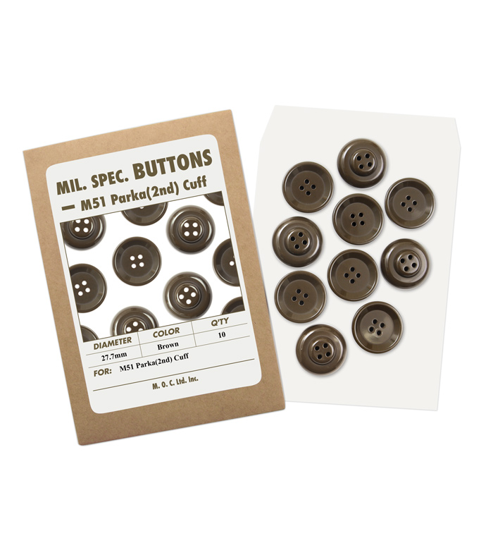 Mil. Spec. Button, 27.7mm, Brown, Packed 10pcs, Repro.(M.O.C.)