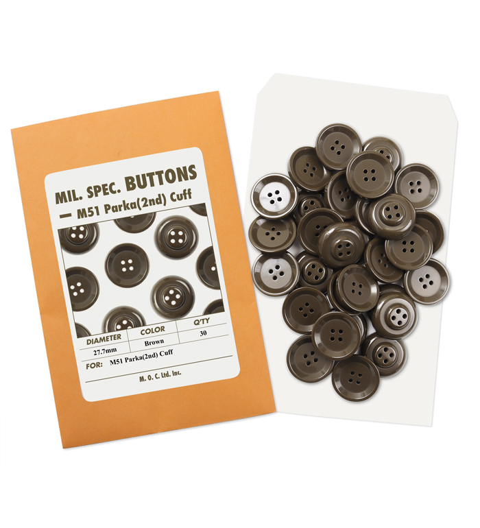 Mil. Spec. Button, 27.7mm, Brown, Packed 30pcs (Economical), Repro.(M.O.C.)