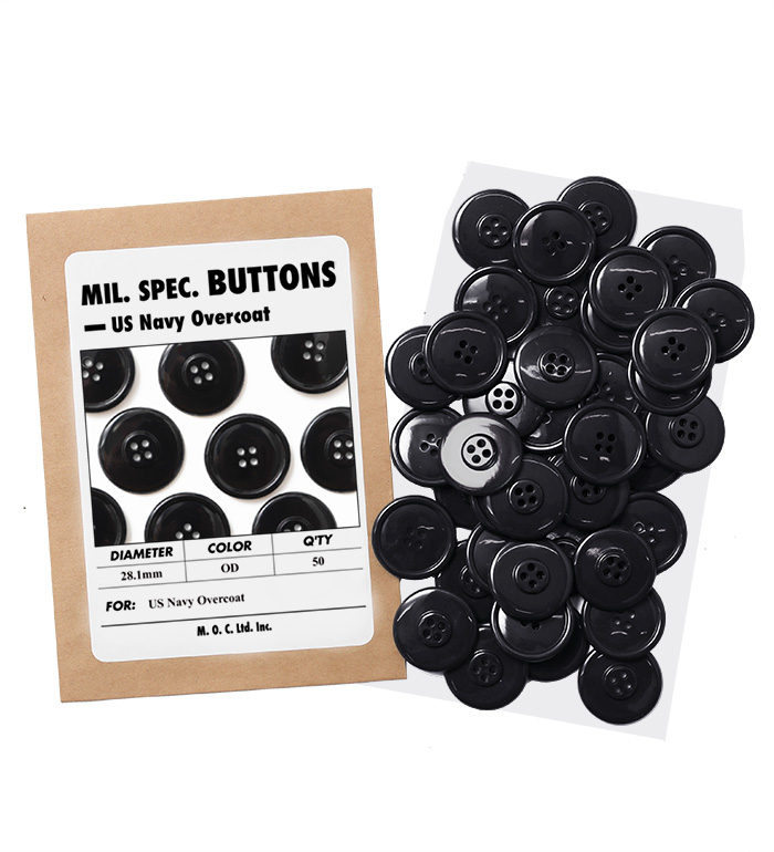 Mil. Spec. Button, 28.1mm, Black, Packed 50pcs(Economical), Repro.(M.O.C.) 