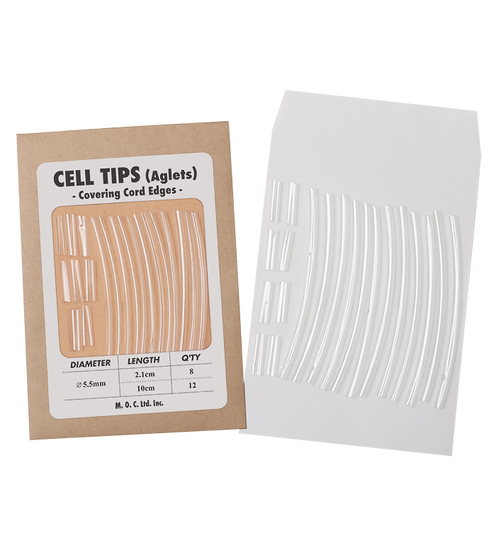 Cell TIPS(Aglets) for Covering edges of Drawcords & Elastic cords, Economical Pack, Repro.(M.O.C.)