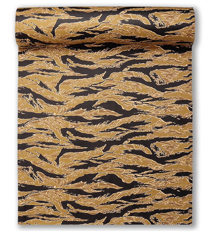 Gold Tiger Camo Fabric, Cotton Twill, Experimental -Brown Shade-, Width: 38 inch, M.O.C. Repro.