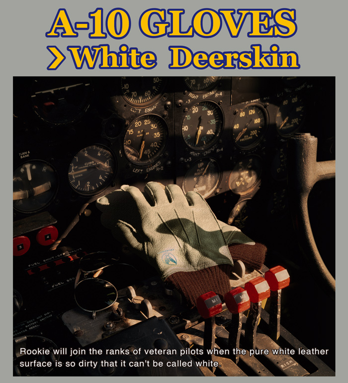 A-10 Flying Winter Gloves, White Deerskin Model, Repro.(M.O.C.)