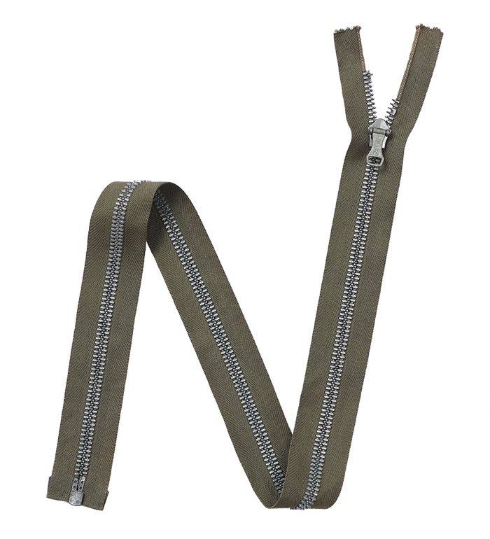 Crown, 2nd Model(M46), #10, Separating Zipper, Spring Pinlocking, Olive Brown Tape, Shorten to your Request length up to 79cm, NOS