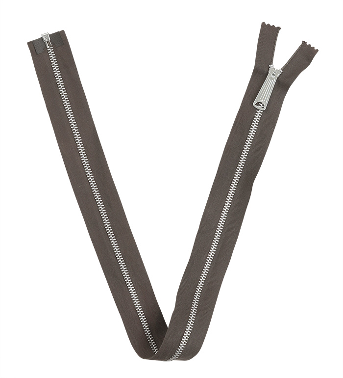 CONMAR, 60s, #5, Aluminium, Reversible Open End Zipper, Semi-locking, Gray Tape, 65cm, NOS