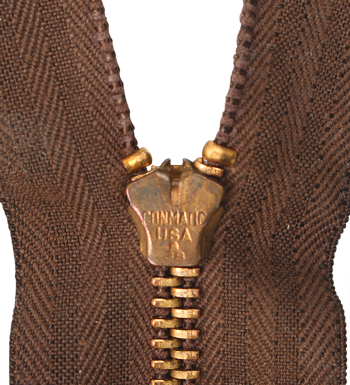 SCOVILL, 60s, #5, Brass, Separating Zipper, Interlocking, Brown