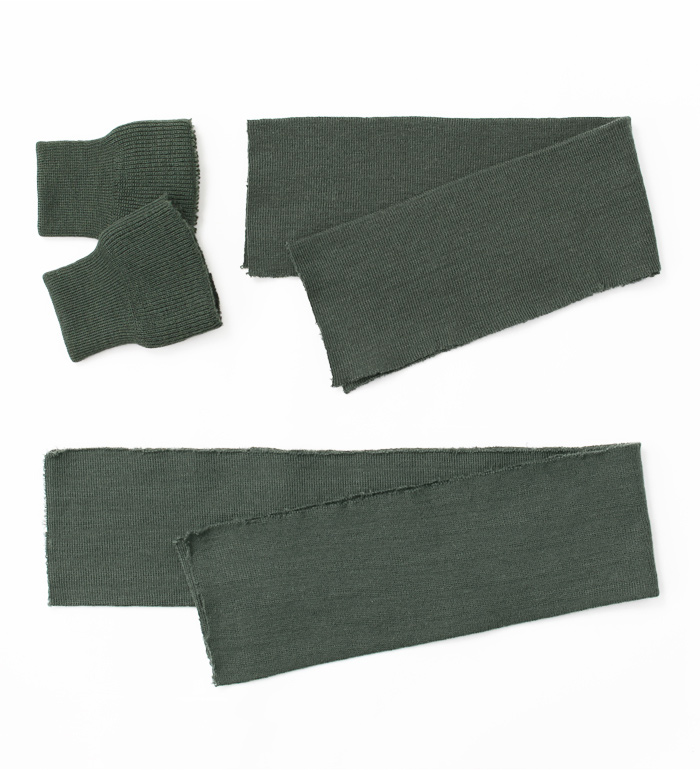 USAF Cuff, Collar & Waistband Knit Set, Sage Green, NOS from 70s USAF