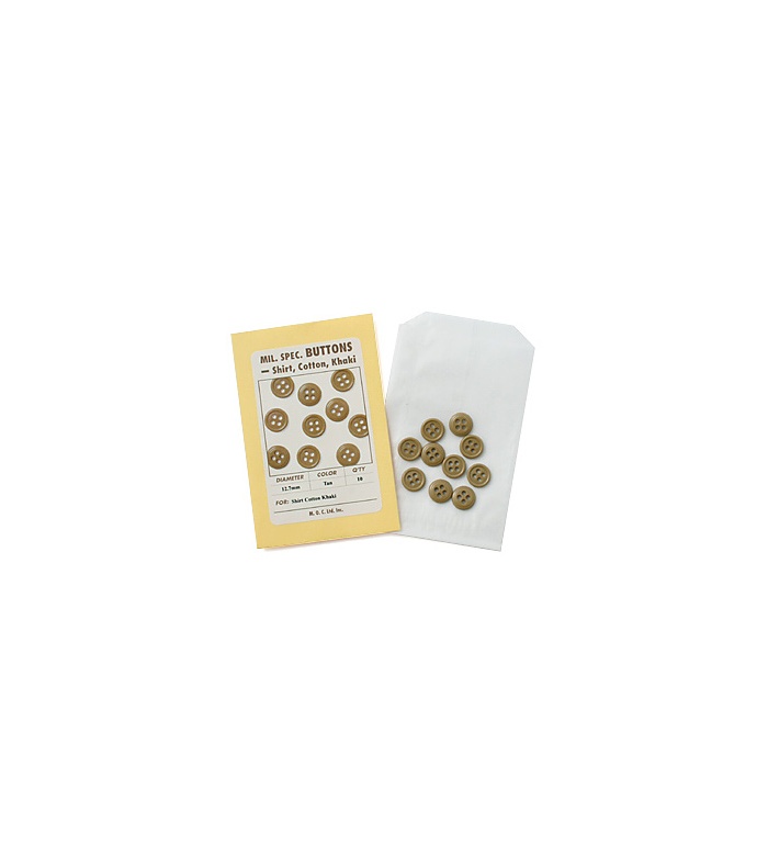 Mil. Spec. Button, 12.7mm, Tan, Packed 10pcs, Repro.(M.O.C.)