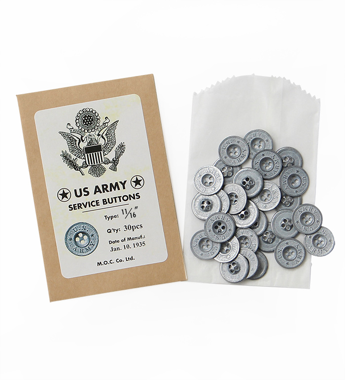Mil. Spec. US Army(30s to1941) Metal Button (Zinc Casting) 17mm, Packed 30pcs(Economical), Repro.(M.O.C.)