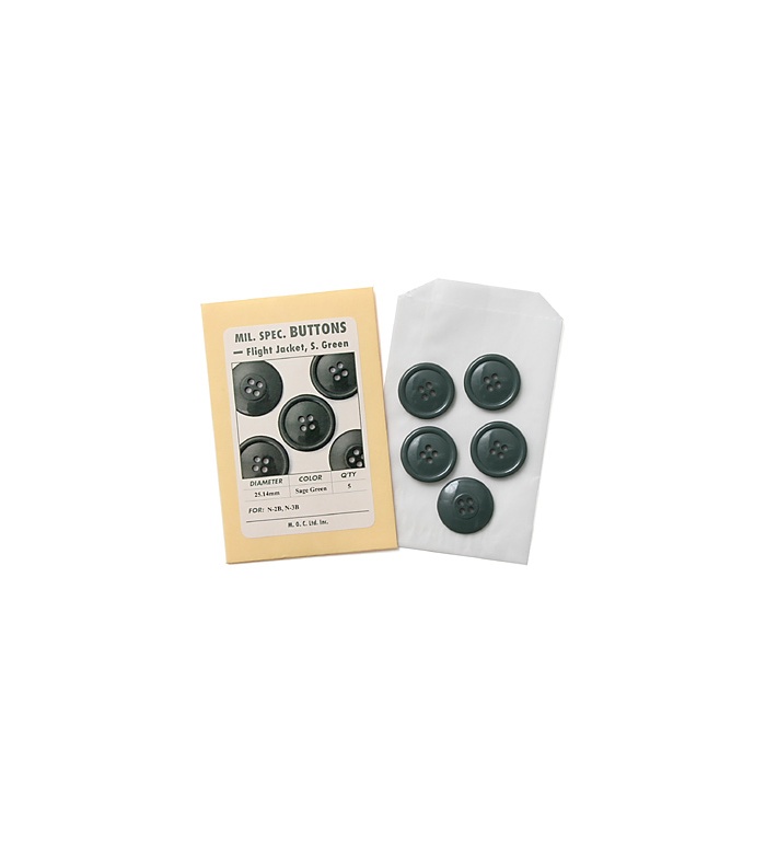 Mil. Spec. Button, 25.14mm, Sage Green, Packed 5pcs, Repro.(M.O.C.)