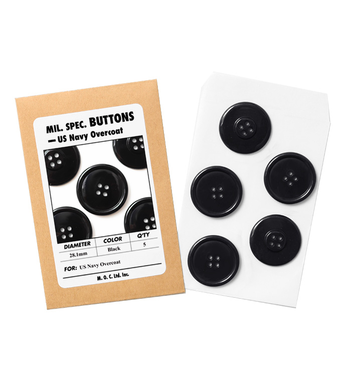 Mil. Spec. Button, 28.1mm, Black, Packed 5pcs, Repro.(M.O.C.)  