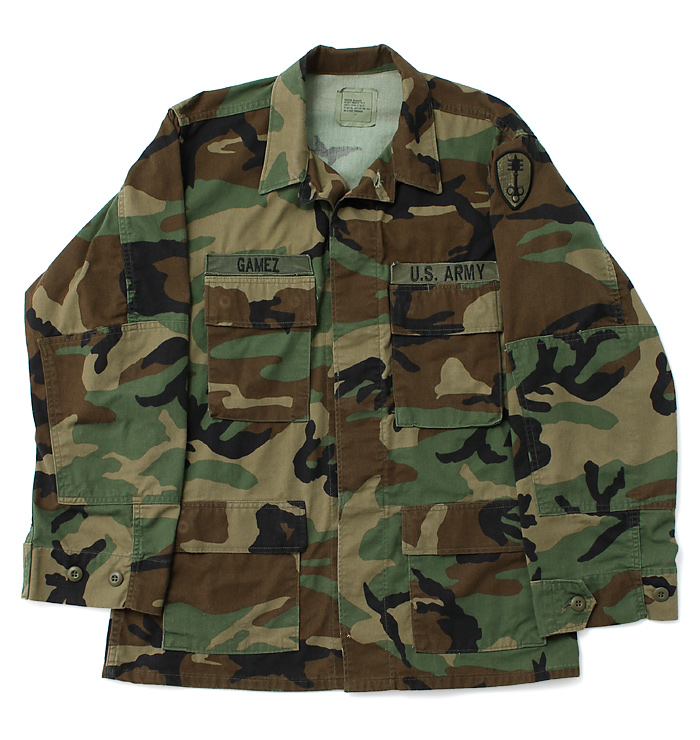 US(米軍) ウッドランドカモ BDU ジャケット(NYCO) 各種パッチ付/実物・極上