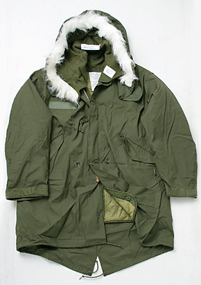 US(�Ʒ�) M-65 �ѡ�����(���Ρ��饤�ʡ����ա���)�ե롦���å�/��������S/��ʪ��̤����