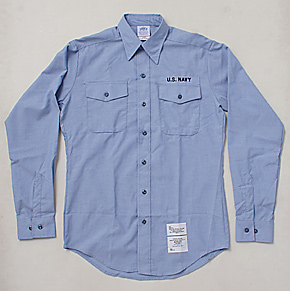 USN(米海軍) 90's シャンブレー・シャツ/U.S. NAVY胸章付/SPO 98