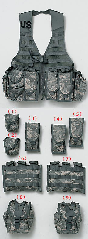 US ARMY(米陸軍) ACUカモ MOLLE II FLC ベスト・フルセット/SPM 08年 