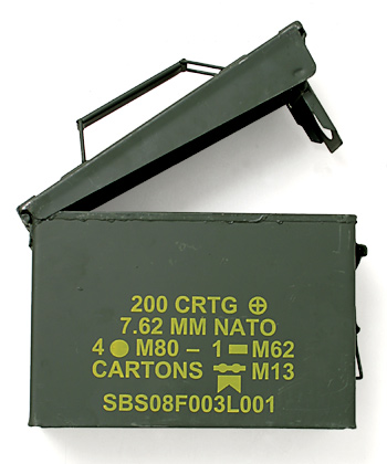 30.cal 弾薬箱 アメリカ US(米軍) 現用 AMMO BOX(弾薬箱)/Cal.30(7.62mm弾用)用/マーキング付
