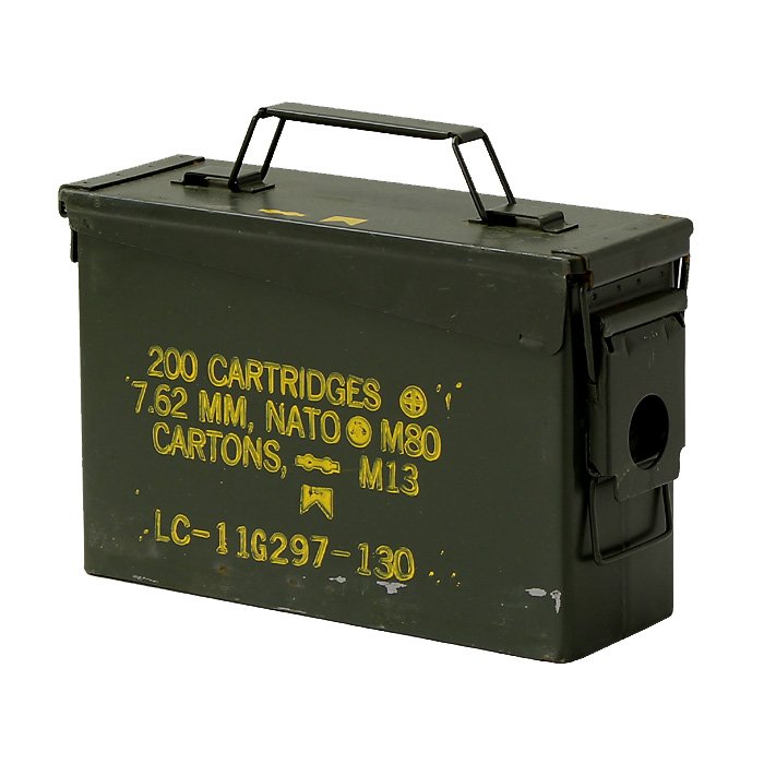 US(米軍)現用 AMMO BOX(弾薬箱)/30 Cal(7.62mm)弾用/マーキング付/実物