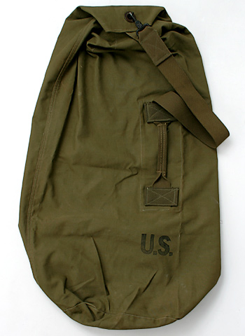 US WWII Khaki コットン・ダッフルバッグ/シングルストラップ/1944年