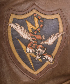 レザー製スコードロンパッチ 23rd fighter ハンドペイント ワッペン