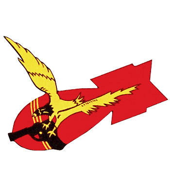 AAF Squadron Patch, Hand Painted, 45th Bombardment