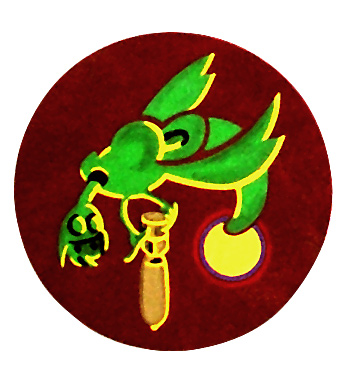 AAF Squadron Patch, Hand Painted, 813th Bombardment