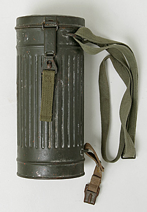 ドイツ軍 WWII M-38(長寸型)ガスマスク・ケース/ストラップ付/実物.・良の