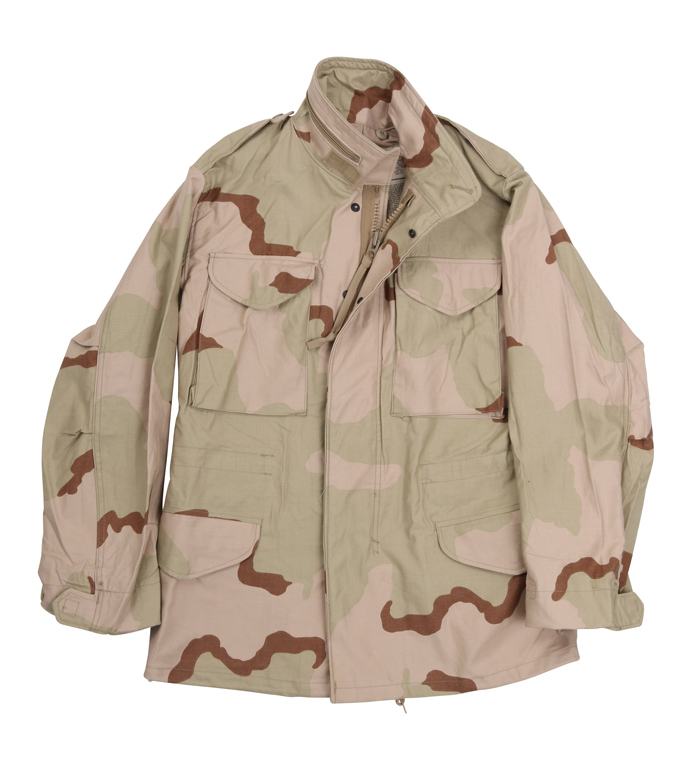 (3093）ARMYフィールドジャケットMー65デザートカモ米軍実物放出品、良品