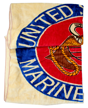 USMC(米海兵隊) フルカラーMCマーク入りブランケット/200 x 210cm/実物