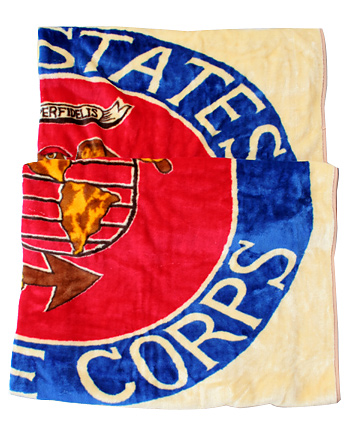 USMC(米海兵隊) フルカラーMCマーク入りブランケット/200 x 210cm/実物