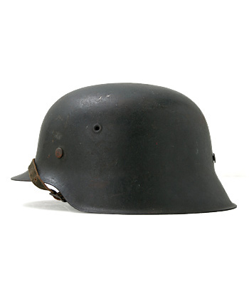 WWII ドイツ軍(WH/WSS) M42 スティール・ヘルメット/ブラックグリーン ...