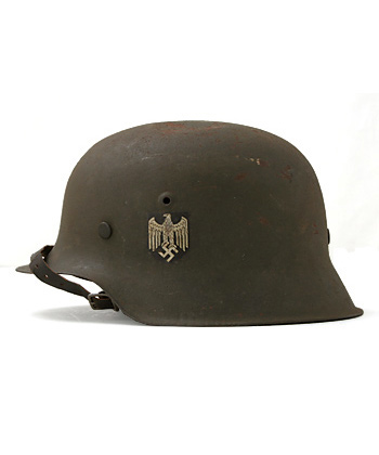 WWII ドイツ陸軍(WH) M42 スティール・ヘルメット/シングル・デカール 