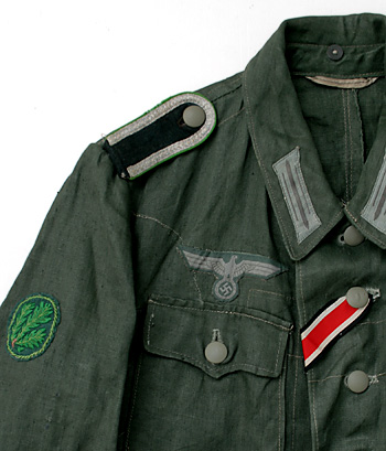 WWII ドイツ陸軍(WH) M42 HBT野戦戦闘服(上着)、猟兵徽章付/実物・極上